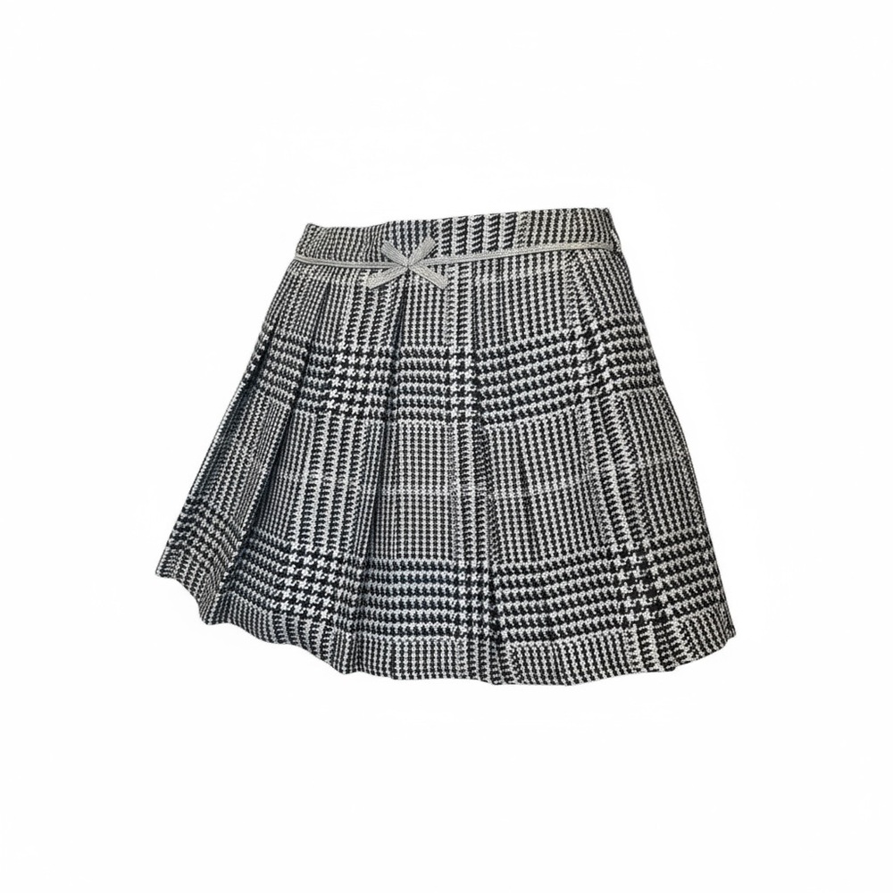 Monsoon Plaid Skirt with Bow Accent